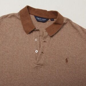 Polo Golf Ralph Lauren Polo Shirt Mens XL Brown Herringbone Alpaca Knit Soft